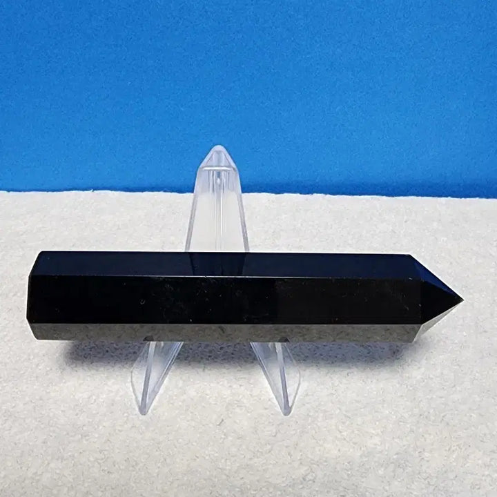 [BUNJANG] Natural Obsidian Obelisk (10cm) with Stand / 천연 흑요석 오벨리스크 (10cm)+받침대
