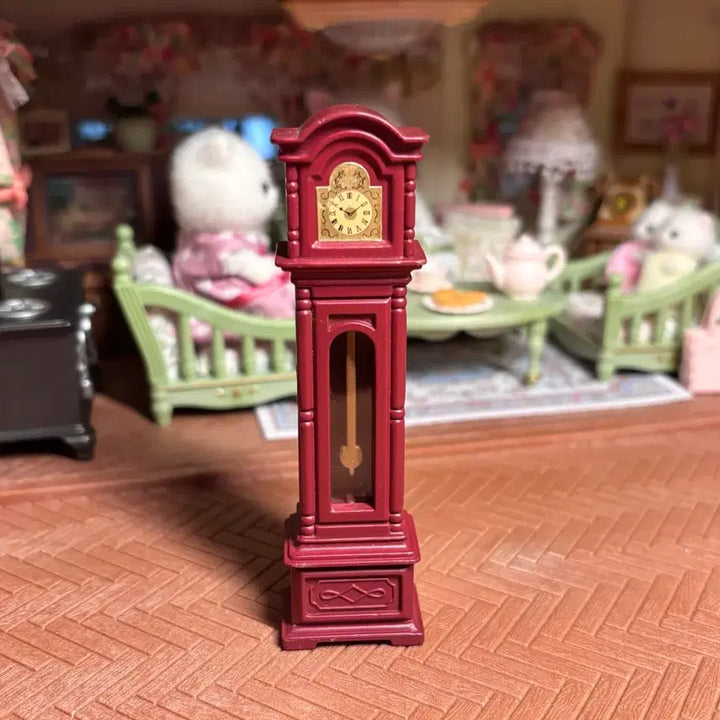 [BUNJANG] Sylvanian Families Old Antique Red Wall Clock / 실바니안 올드 벽시계 앤틱 레드