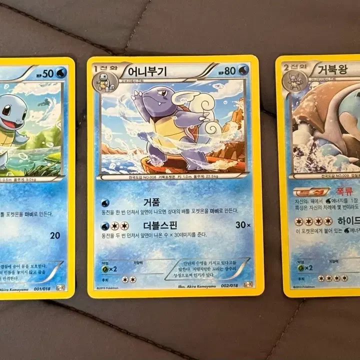 [BUNJANG] Pokemon Squirtle, Wartortle, Blastoise Bundle Set / 포켓몬 카드 꼬부기 어니부기 거북왕 일괄