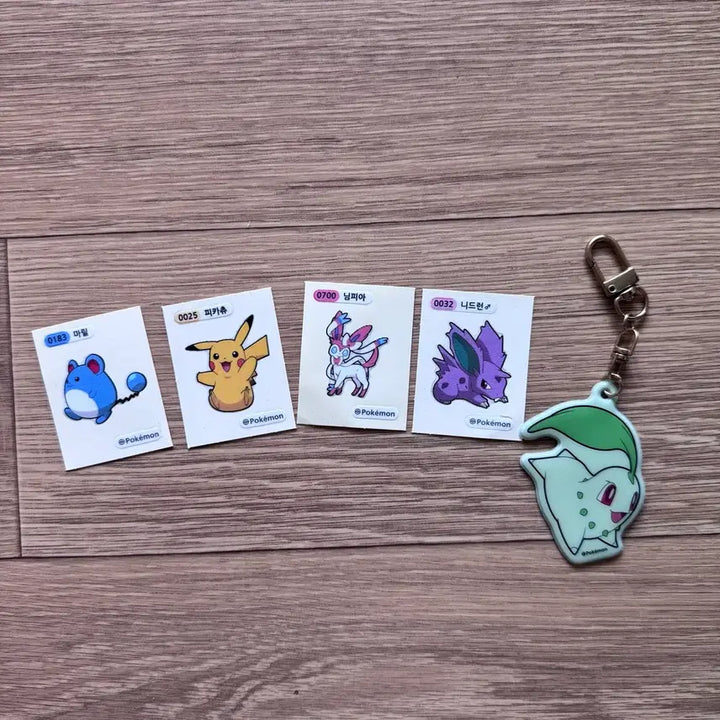 [BUNJANG] Pokemon Sticker Keyring Set / 포켓몬스터 스티커 키링 세트