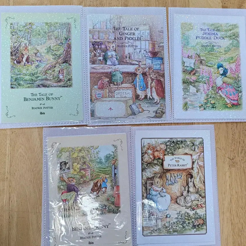 [BUNJANG] Ibis Peter Rabbit Glitter Hologram Postcard Set (10 pcs) / 90-00년대 고전 아이비스(ibis) 피터래빗 글리터 홀로그램 엽서 10장 세트
