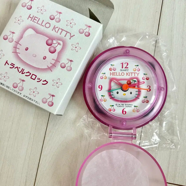 [BUNJANG] 1999 Cherry Kitty Alarm Desk Clock - Sanrio Hello Kitty / 새상품)1999년 체리 키티 알람 탁상 시계