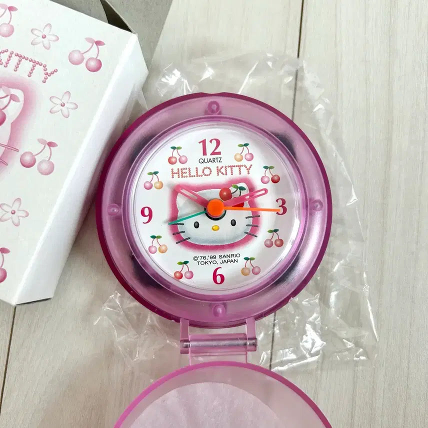 [BUNJANG] 1999 Cherry Kitty Alarm Desk Clock - Sanrio Hello Kitty / 새상품)1999년 체리 키티 알람 탁상 시계