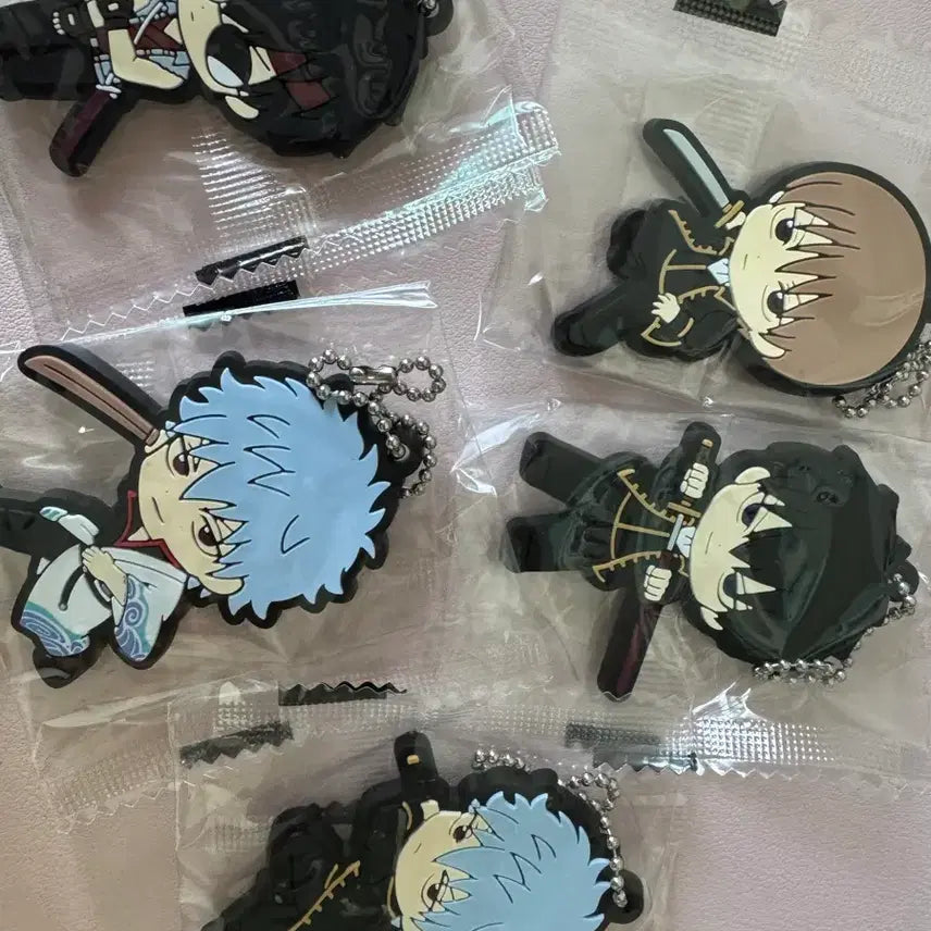 [BUNJANG] Gintama Rubber Strap Keychain Gachapon Gintoki, Toushiro, Sougo / 은혼 러버 스트랩 키링 가챠 긴토키 톳시 토시 소고
