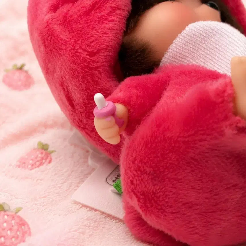[BUNJANG] Sekiguchi Strawberry Monchhichi Authentic Plush / 세키구치 딸기 몬치치  몬치치 정품 택ㅇ