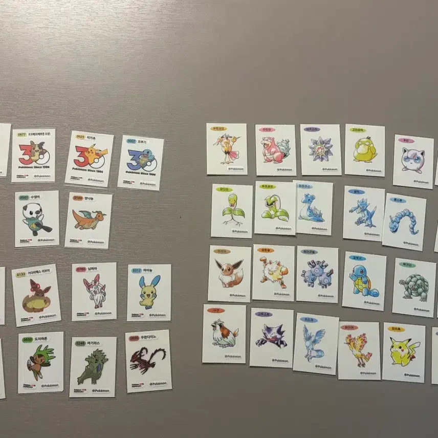 [BUNJANG] Pokemon Stickers Bundle Set (38 pcs) - Includes Mewtwo &amp; Pikachu / 포켓몬띠부씰 팔아요(총38개)뮤츠, 피카츄포함
