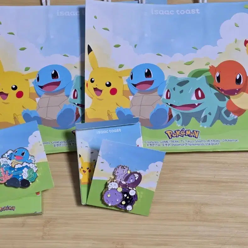 [BUNJANG] Pokemon Squirtle &amp; Mewtwo Badge Bundle / 포켓몬 이삭 뱃지 꼬부기, 뮤츠 일괄