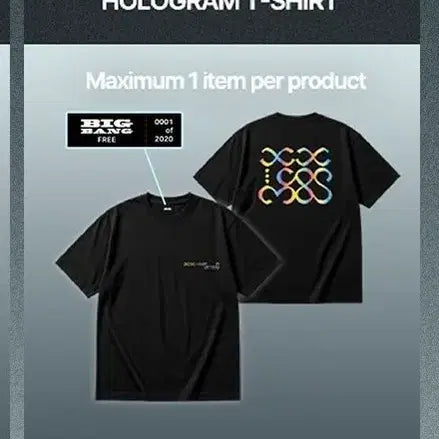 [BUNJANG] BIGBANG 20th Anniversary Exhibition Limited Edition T-Shirt (2020 pcs Limited, Sealed) / 빅뱅 20주년 전시 한정판 홀로그램 티셔츠 2020개 한정 미개봉 새상품