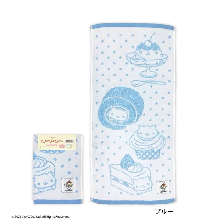 [BUNJANG] San-X Nyan Nyan Nyanko Towel Blanket Blue / 산엑스 냥냥냥코 타올 수건 담요 블루