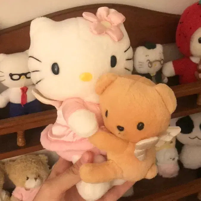 [BUNJANG] Sanrio 1999 Rare Classic Kitty Angel Bear Doll / 초레어! 일본 1999 고전 키티 타이니참 산리오 곰돌이 엔젤 천사 인형