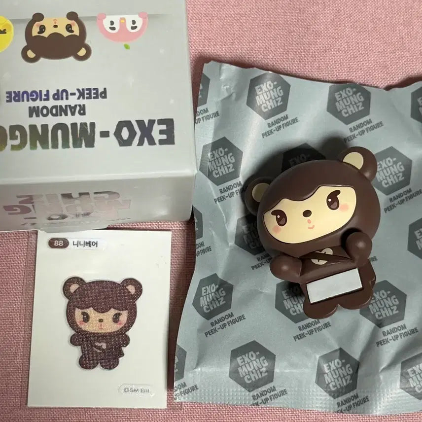 [BUNJANG] EXO Kai Moomooz Pickup Figure Ninibear Mini Sticker / EXO 엑소 뭉치즈 픽업 피규어 오아리 히퍼 카이 니니베어 띠부씰 스티커