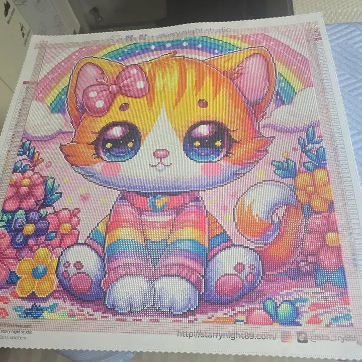 [BUNJANG] Diamond Painting Cat Fabric / 보석십자수 고양이 패브릭 판매합니다