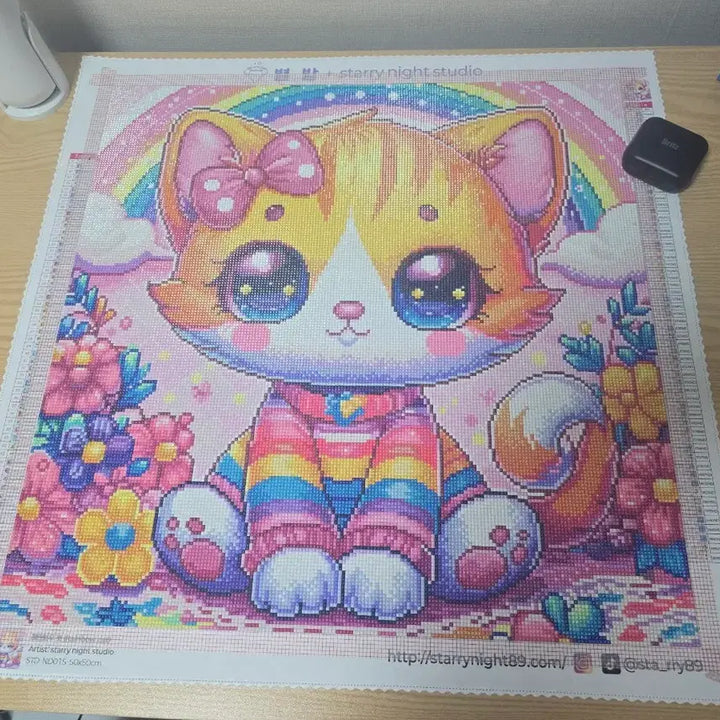 [BUNJANG] Diamond Painting Cat Fabric / 보석십자수 고양이 패브릭 판매합니다