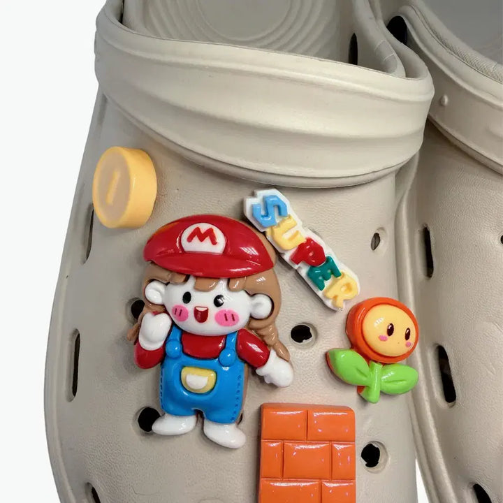 [BUNJANG] Super Mario Character Shoe Charms (Set of 12) / 새상품 슈퍼마리오 캐릭터 신발 자비츠 신발 파츠