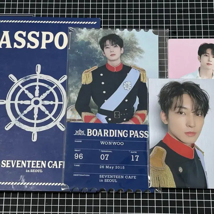 [BUNJANG] SEVENTEEN Wonwoo Passport Photocard Set / 세븐틴 카페 원우 여권 포카 세트