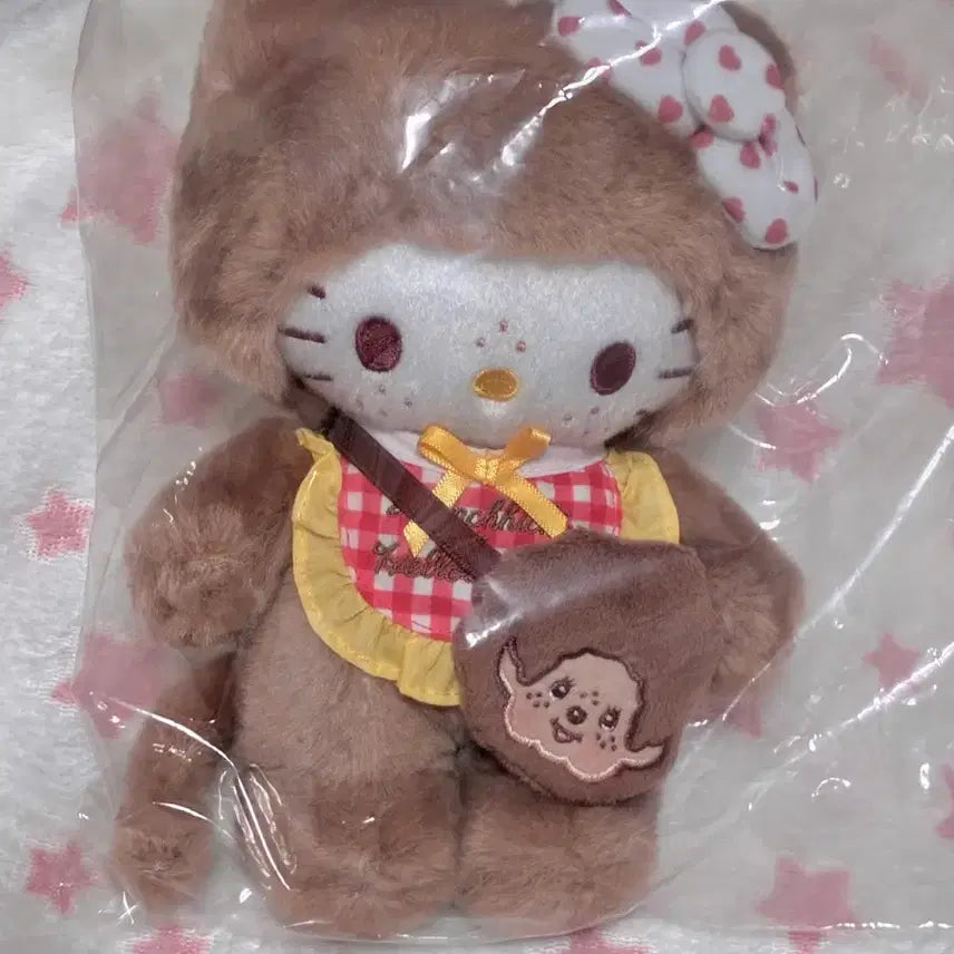 [BUNJANG] Monchhichi Hello Kitty Gingham Check S Doll / 몬치치 헬로 키티 깅엄 체크 S 인형