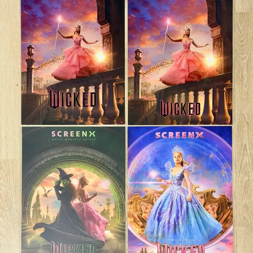 [BUNJANG] Wicked Glinda Ariana Grande SCREENX Poster Set (4 Types) / <위키드> SCREENX 글린다-아리아나 그란데 포스터 4종 모음 일괄