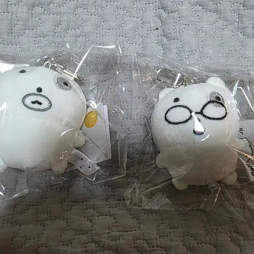 [BUNJANG] Nunmeong Character "Tiredness" and "Glasses" Plush Keychain Set / 눈멍이 인형 키링 세트(체력고갈, 안경)