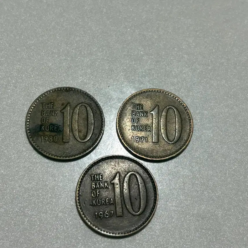 [BUNJANG] 1967, 1971, 1980 10 Won Coin Collection / 1980년, 1971년, 1967년 10원 동전 희귀 수집 한국은행 십원