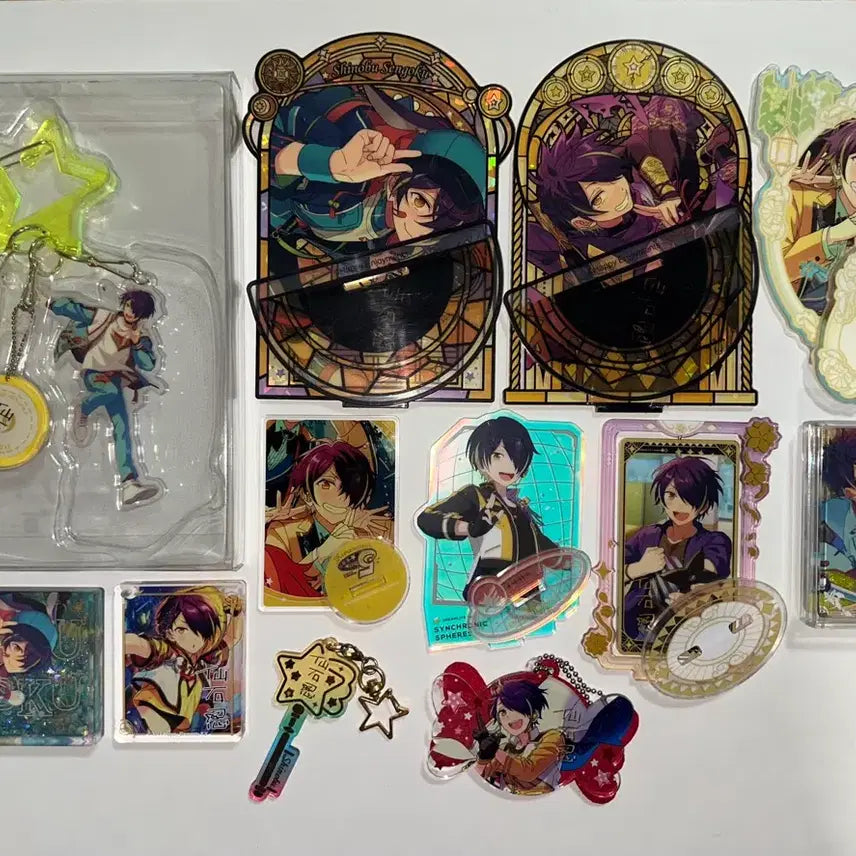 [BUNJANG] Ensemble Stars Shinobu 7th Anniversary Jackpot Charm &amp; 11 Acrylic Goods Bundle Set / 앙스타 시노부 7주년 잭팟 참 외 11개 아크릴 굿즈 일괄