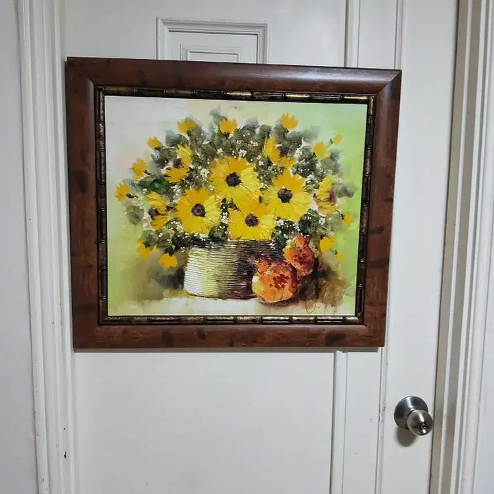 [BUNJANG] Oil Painting Framed Artwork - Sunflower / 꽃 그림 유화 액자