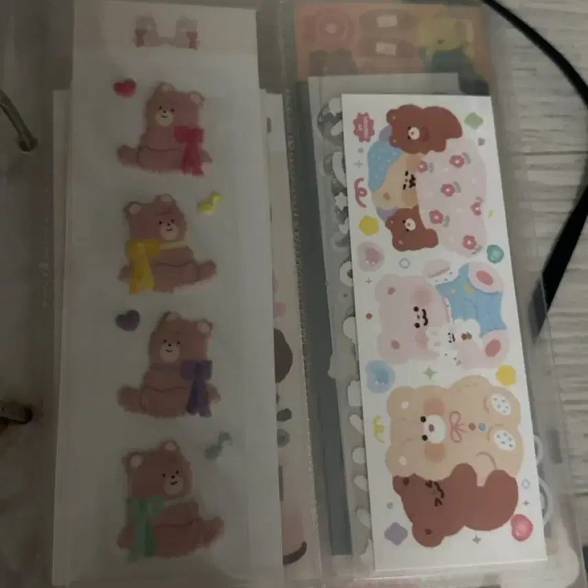 [BUNJANG] Korean Artist Sticker Bundle (Approx. 55 pcs) with Binder / 다꾸 스티커 한국작가 스티커 동식물원 키찌 디어마이해피니스 솔방울 스티체리등 (약 55장) 바인더 포함!