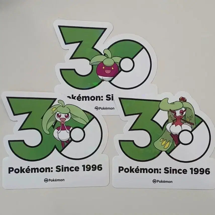 [BUNJANG] Pokemon 30th Anniversary Logo Sticker Dalcqueen Evolution Tree Set / 포켓몬 30주년 로고 스티커 달코퀸 진화트리 세트 (달콤아 달무리나 달코퀸)