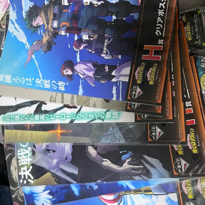 [BUNJANG] My Hero Academia Clear Poster Figure Bundle Set / 나의 히어로 아카데미아 클리어 포스터 피규어 굿즈 일괄 제일복권