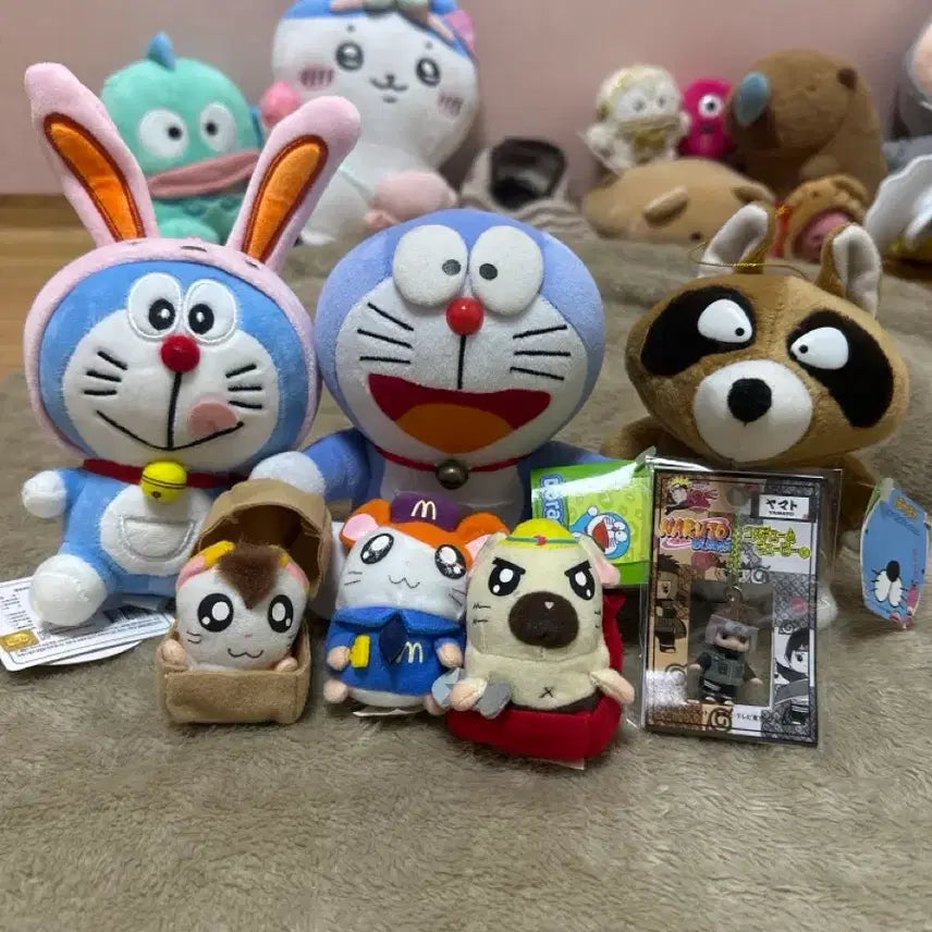 [BUNJANG] Vintage Anime &amp; Character Plush Dolls and Straps (Doraemon, Pororo, Naruto, Hamtaro) / [희귀 고전] 도라에몽,보노보노,나루토,햄토리 인형 및 스트랩 팔아요