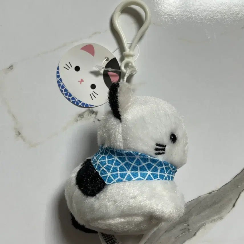 [BUNJANG] Maru Nyan Cow Pattern Plush Keyring / 마루냥 인형 키링