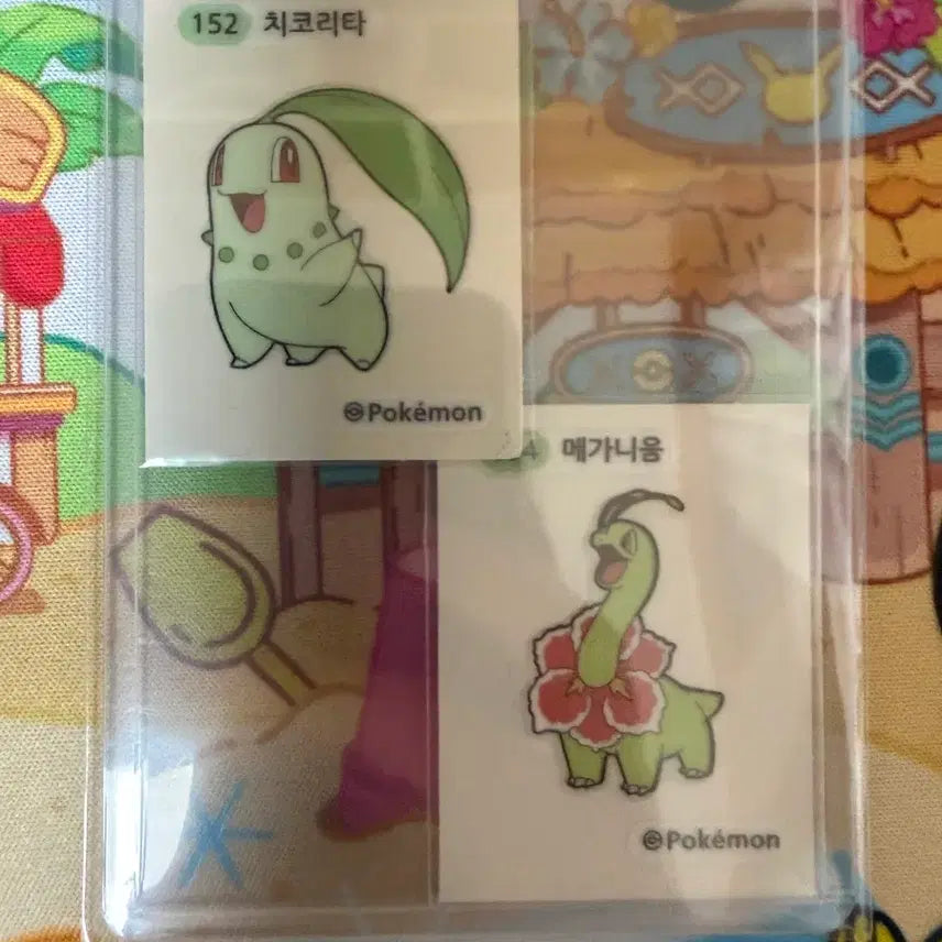[BUNJANG] Pokemon Sticker Collection - Chikorita &amp; Meganium Bundle Set / 포켓몬스터 띠부씰 - 치코리타, 메가니움 2종 일괄