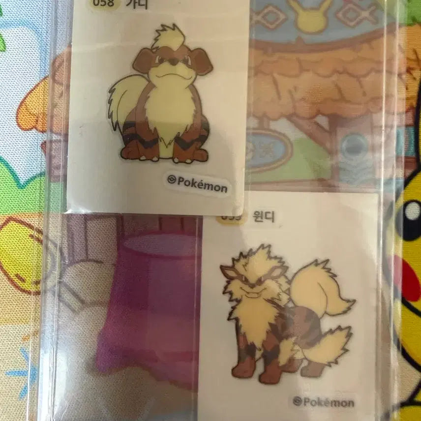 [BUNJANG] Pokemon Sticker Set - Growlithe, Plusle &amp; Minun Bundle Set / 포켓몬스터 띠부씰 - 가디, 원디 2종 일괄