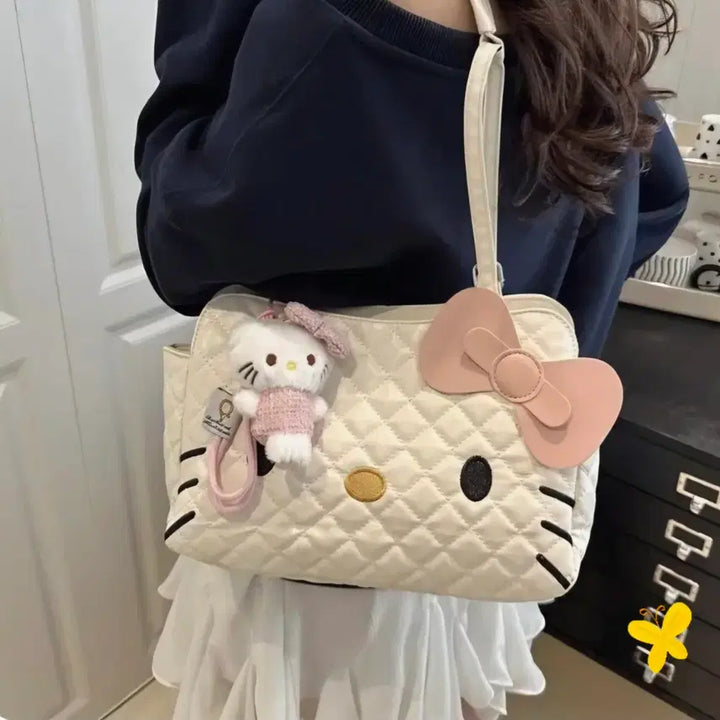[BUNJANG] Hello Kitty Quilting Backpack Shoulder Bag Tote Bag / 헬로키티 퀼팅 백팩 숄더백 토드백