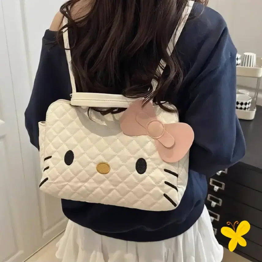 [BUNJANG] Hello Kitty Quilting Backpack Shoulder Bag Tote Bag / 헬로키티 퀼팅 백팩 숄더백 토드백