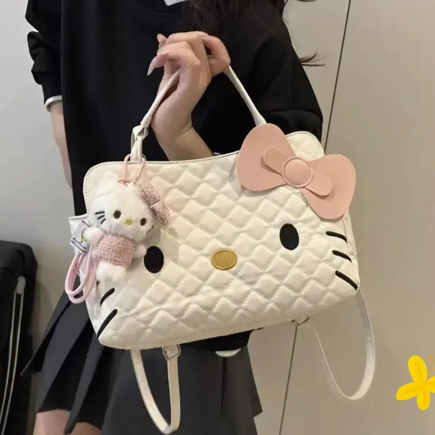[BUNJANG] Hello Kitty Quilting Backpack Shoulder Bag Tote Bag / 헬로키티 퀼팅 백팩 숄더백 토드백