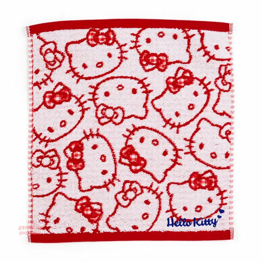 [BUNJANG] Hello Kitty Check Ribbon Hand Towel / 헬로키티 키티 캐릭터 핸드타올 손수건 체크리본