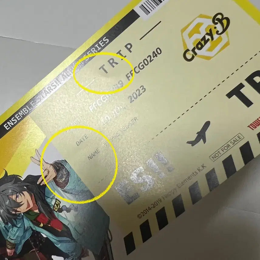 [BUNJANG] Ensemble Stars Crazy:B Trip Album Tower Records Exclusive Ticket Boarding Pass Rinne, Hiimeru, Kohaku, Nikki / 앙스타 크레이지비 크비 트립 앨범 타워레코드 특전 티켓 보딩 패스 린네 히메루 코하쿠 니키