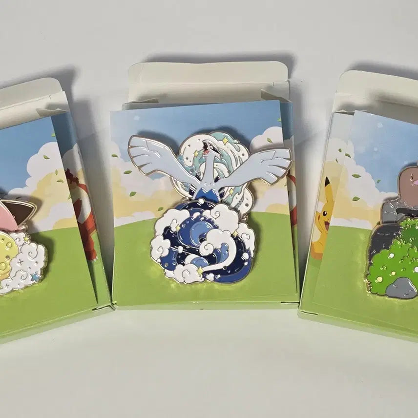[BUNJANG] I-SAK TOAST Pokemon Lugia, Porygon-Z, Tripiot Badge Set / 이삭토스트 포켓몬 뱃지 루기아 삐 닥트리오