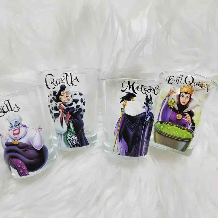 [BUNJANG] Disney Villains 4-Piece Glass Set - Imported Limited Edition / 디즈니 빌런 4종 세트 유리잔수입 한정판