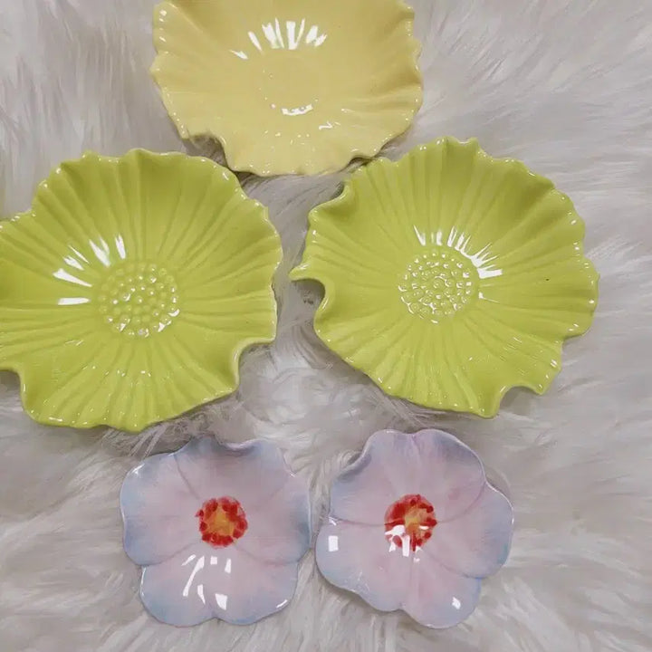[BUNJANG] Imported Flower Shaped Plate Set / 수입플라워 모양 접시 세트