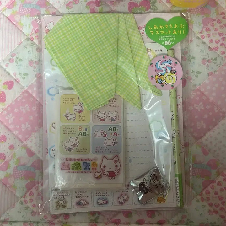 [BUNJANG] Sannex Shiawase Neko Retro Letter Set / 고전 레트로 산엑스 시아와세 냥코 레터세트 팔아요