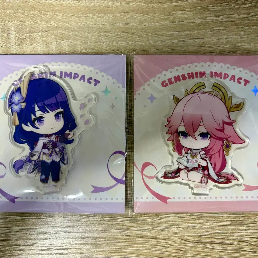 [BUNJANG] Genshin Impact Raiden &amp; Yae Miko SD Acrylic Stand Set / 원신 라이덴&amp;미코 sd 아크릴 스탠드 2종 일괄로 판매합니다.