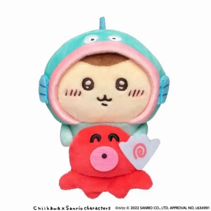 [BUNJANG] Chiikawa x Sanrio Desktop Plush (Kurimanju &amp; Hangyodon) / 치이카와*산리오 데스크탑 인형(쿠리만주*한교동)