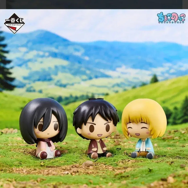 [BUNJANG] Attack on Titan Chokonokko Figure Set (Eren, Mikasa, Armin) / 진격의 거인 선택과 결과 초코노코 피규어