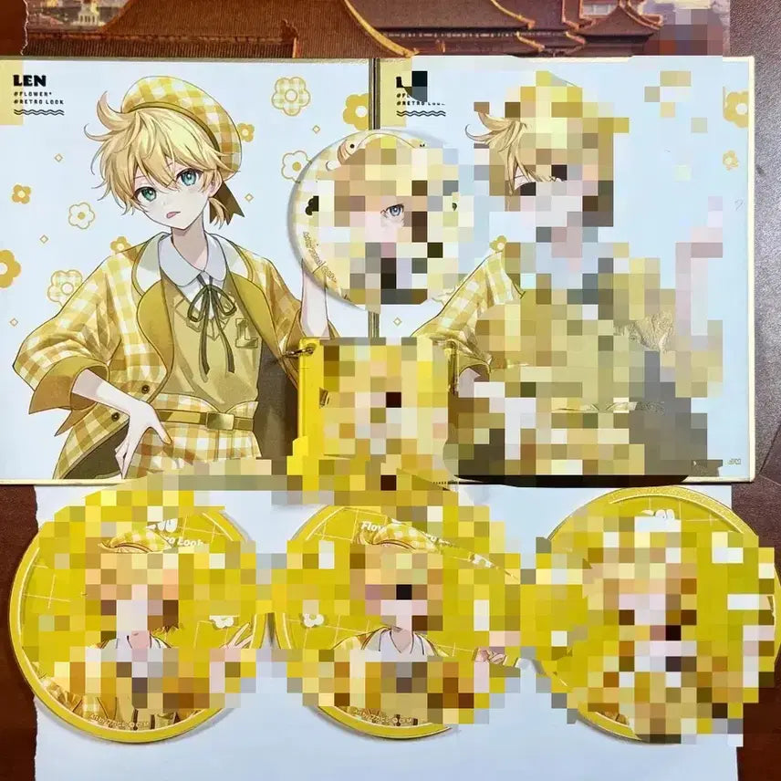[BUNJANG] Kagamine Len Peach Blossom Retro Look Goods Shikishi / 카가미네 렌 복숭아 꽃 레트로룩 굿즈