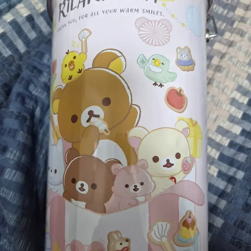[BUNJANG] Rilakkuma Cylindrical Tin Case with Snacks / 리락쿠마 원통형 수납함 틴케이스 (과자포함)