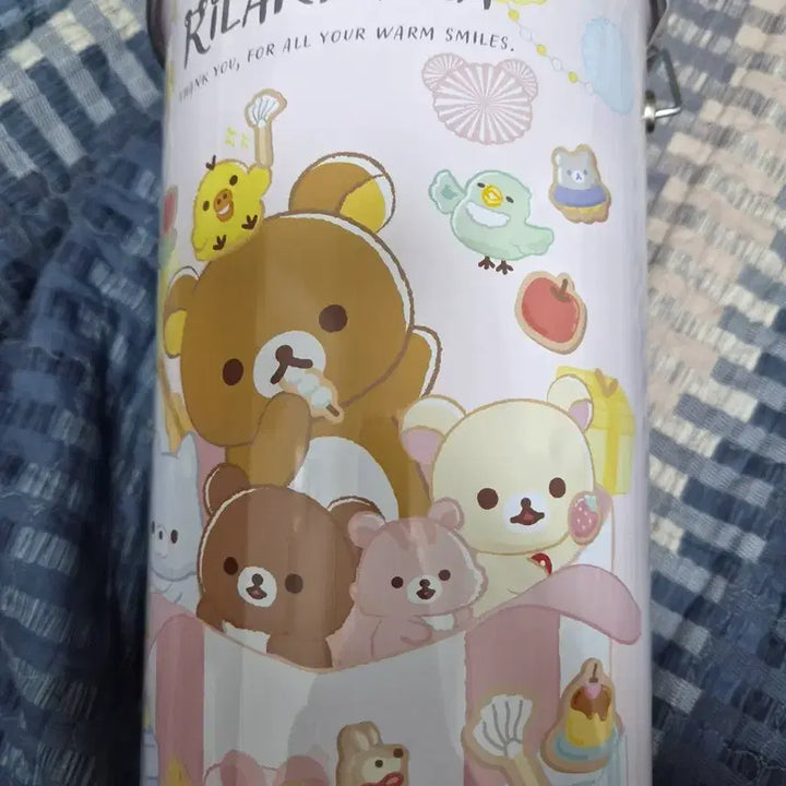 [BUNJANG] Rilakkuma Cylindrical Tin Case with Snacks / 리락쿠마 원통형 수납함 틴케이스 (과자포함)