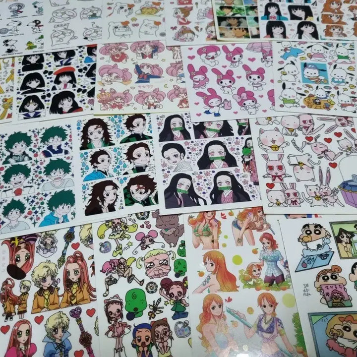 [BUNJANG] Anime Character Stickers - Assorted Pack / 애니 인스 2번 원피스 귀칼 레미 체리 세일러문 짱구 슈슈룬 달빛천사 캐릭터 스티커 다꾸 인믹 인띵