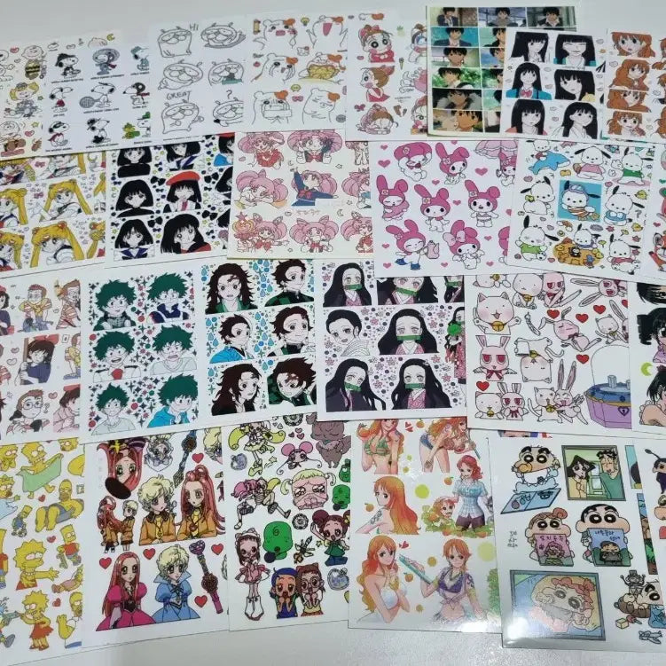 [BUNJANG] Anime Character Stickers - Assorted Pack / 애니 인스 2번 원피스 귀칼 레미 체리 세일러문 짱구 슈슈룬 달빛천사 캐릭터 스티커 다꾸 인믹 인띵