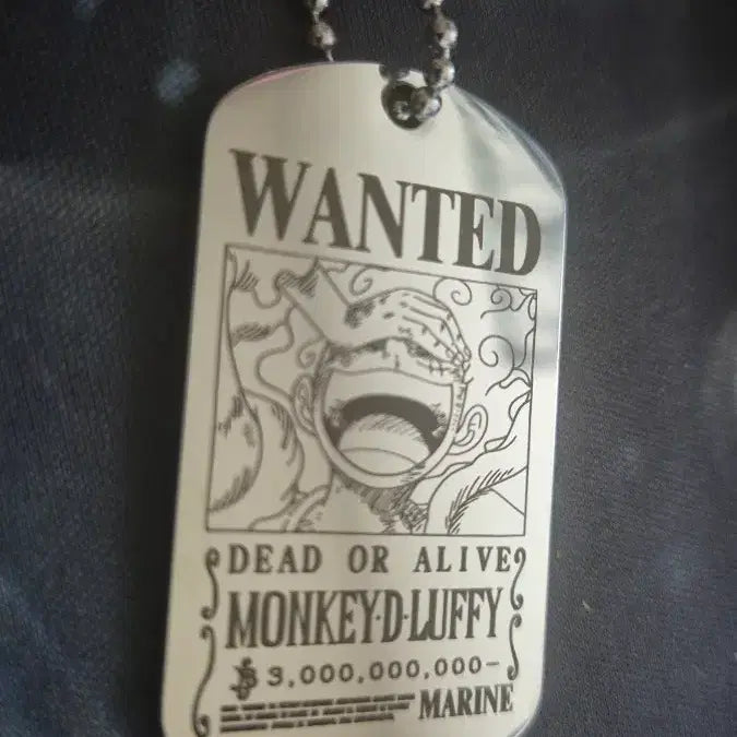 [BUNJANG] One Piece Monkey D. Luffy Wanted Poster Necklace / 원피스 몽키 D 루피 현상 수배 목걸이